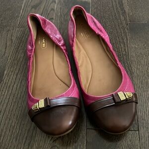 Coach pink/brown flats